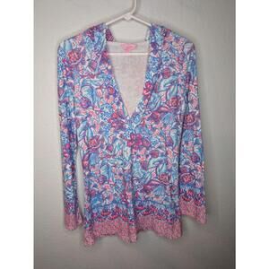 Lilly Pulitzer Women's Hoodie Pullover Size Small Terry Knit swim Coverup